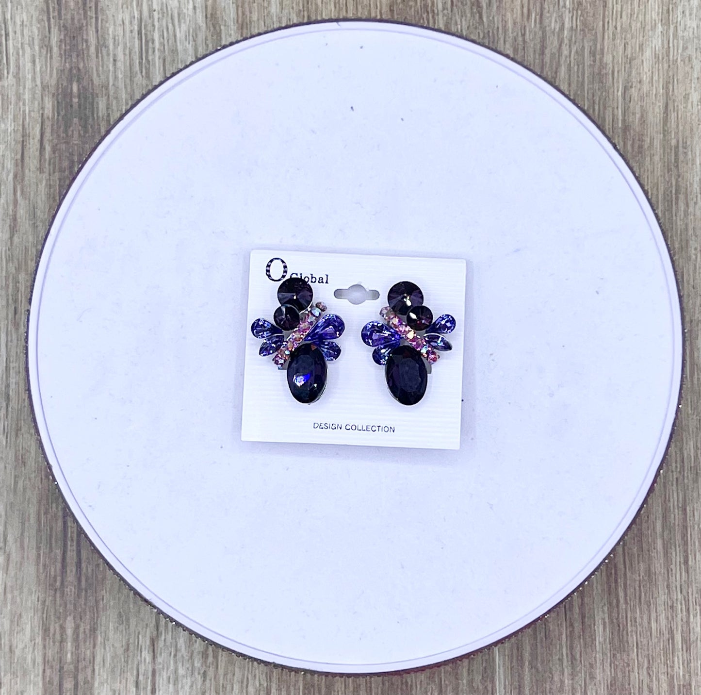 Blue Midnight Crystal Earring Set