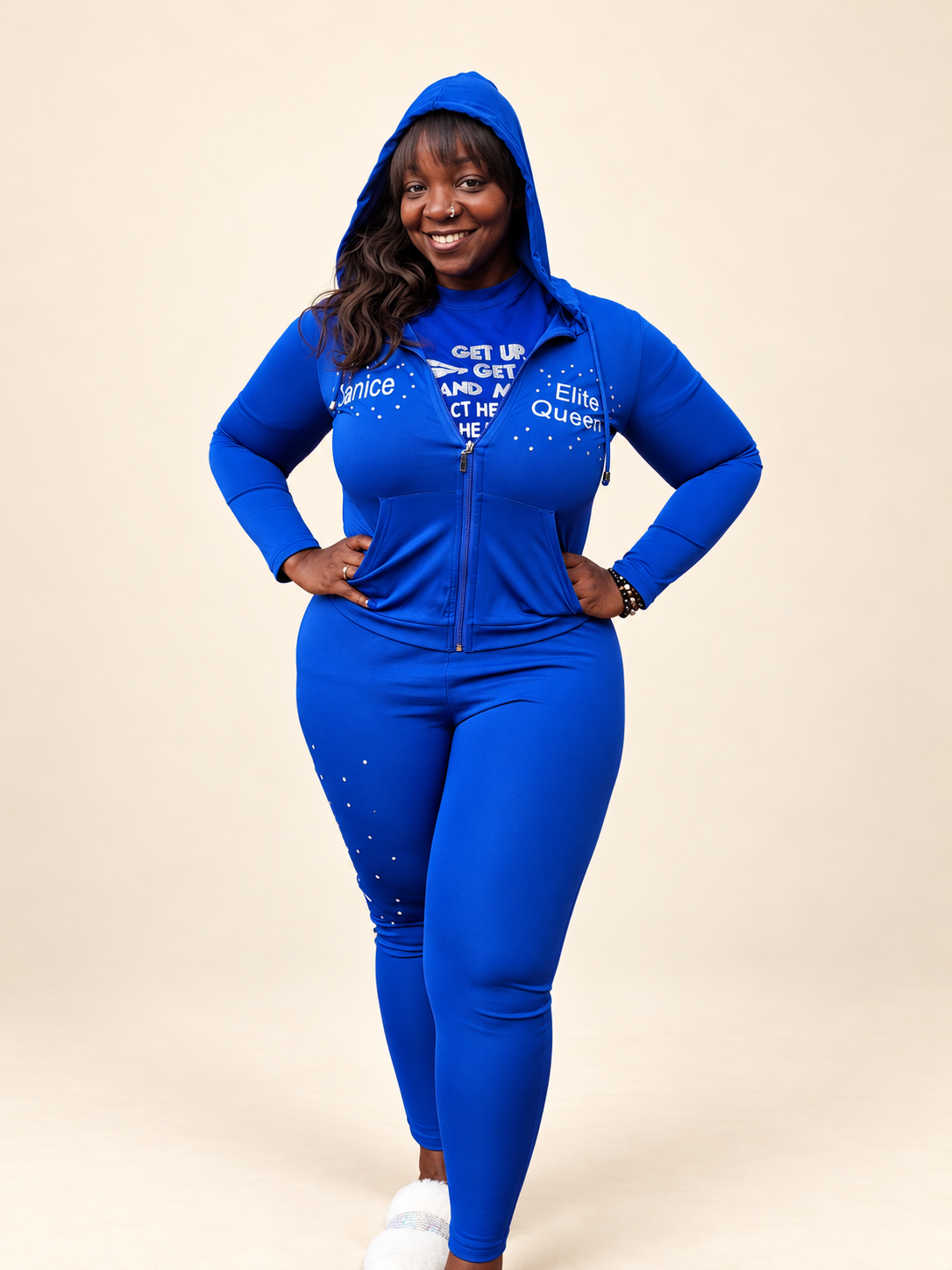Royal blue personalized pageant tracksuit