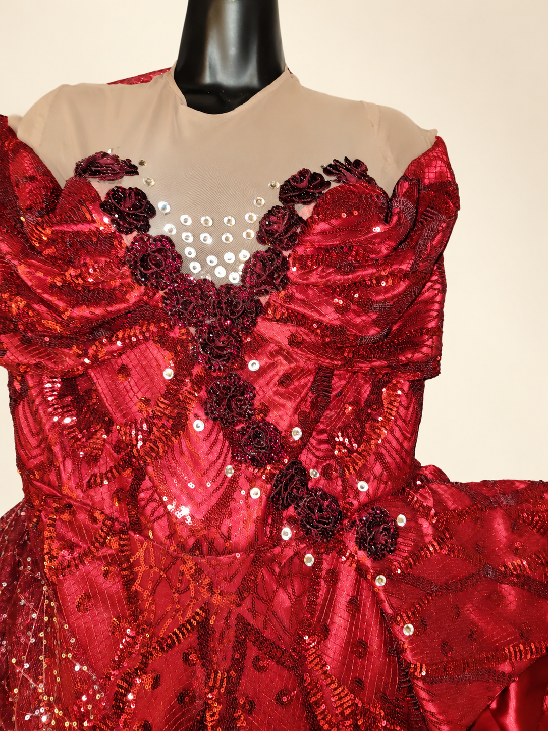 Red gown detail